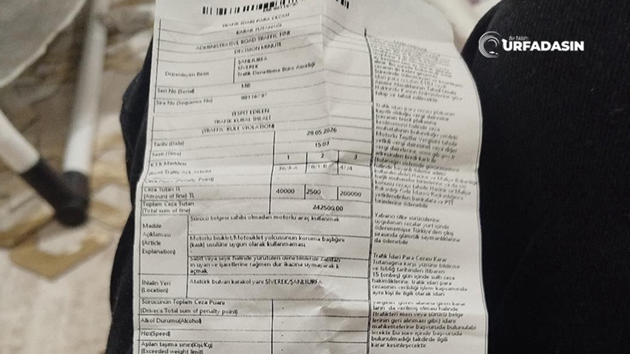 Şanlıurfa'da Ehliyetsiz Halde "Dur" İhtarına Uymadı: Bedeli Ağır Oldu