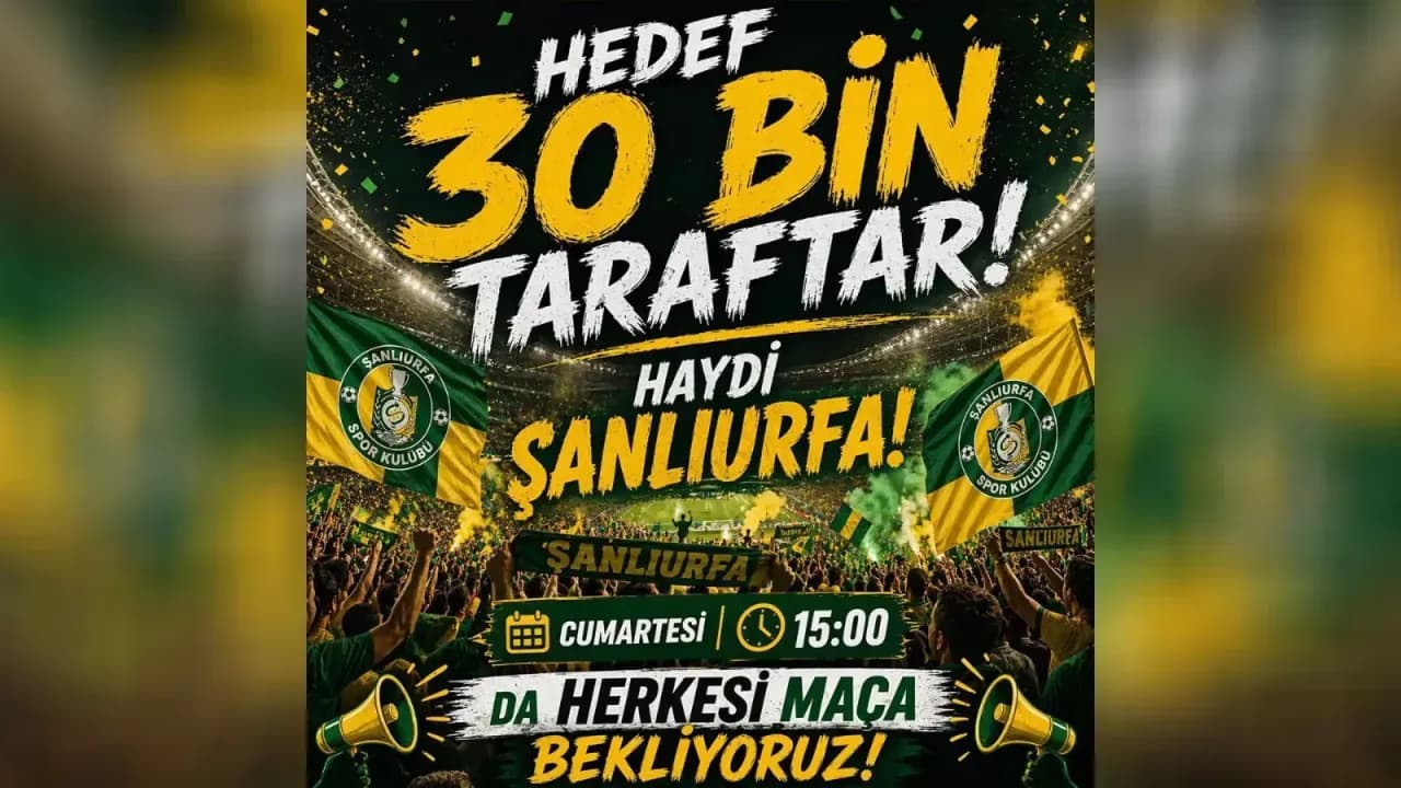 Şanlıurfaspor’da play-off için kritik maç: Hedef 30 bin taraftar!